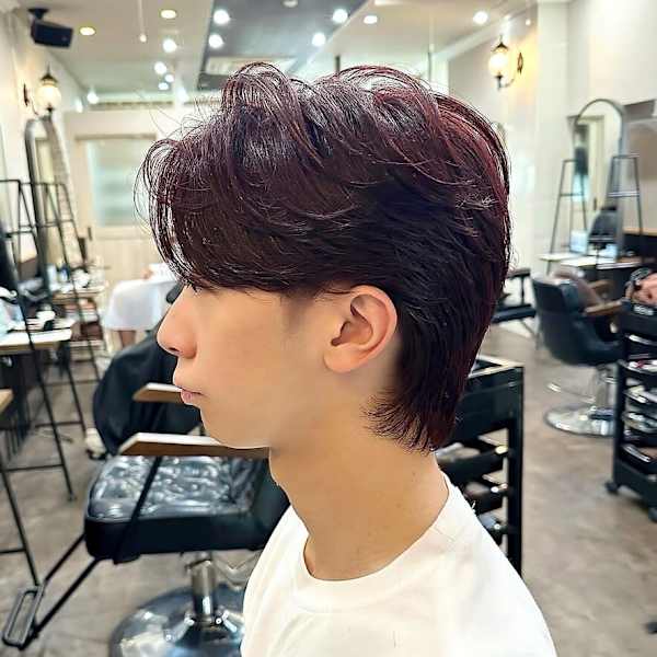 22_毛流れセンターパート＋チェリーレッド