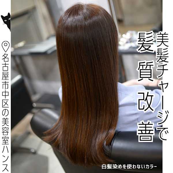 【人気メニュー】髪質改善×白髪ぼかしカラー×似合わせカット|HANS 名古屋 伏見