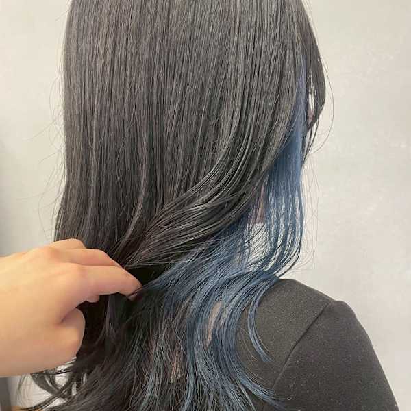 インナーカラーブルーシルバー×アッシュグレー＊透明感カラー|mulah