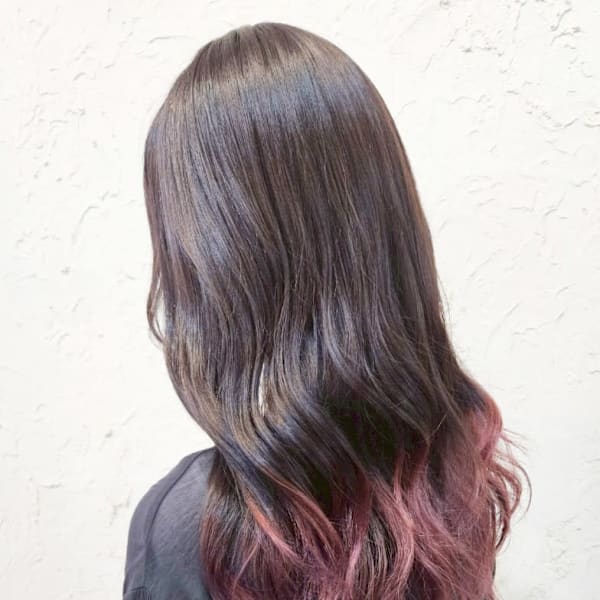 【Reir_吉祥寺】裾カラー/ピンク/ブラウン/ロング/