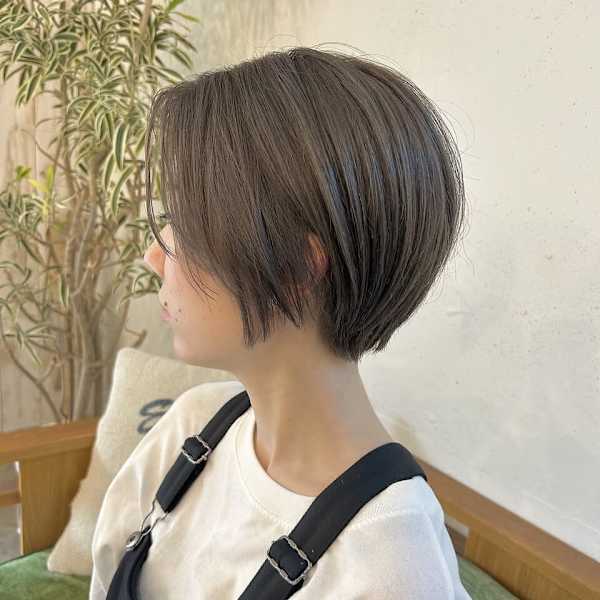 大人女性/20代30代40代50代/大人ショート/グレージュ