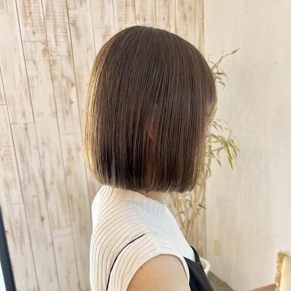 オリーブグレー/結べるボブ/ツヤカラー