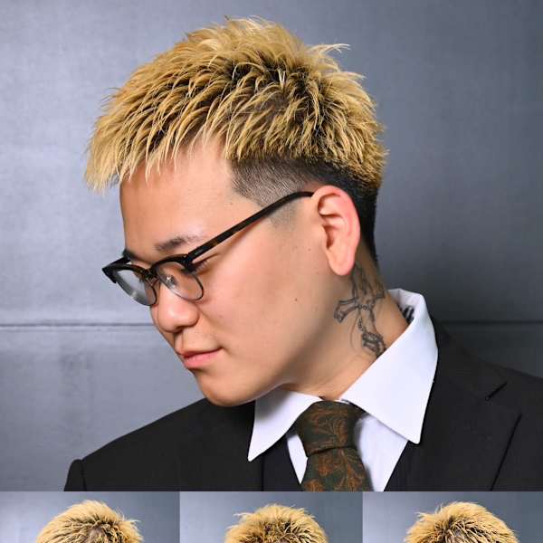 金髪クロップスタイル