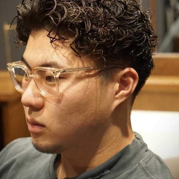メンズ カールパーマ 刈り上げ オールバック