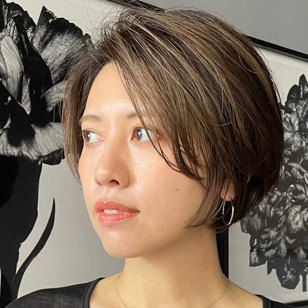 前下がりショート・ボブ/絶壁解消/前髪あり/40代/30代