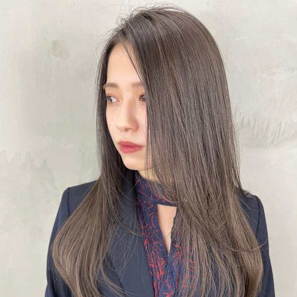 王道美髪ストレート/レイヤーカット／柔らかグレージュ|YuGO HAIR 勝どき店