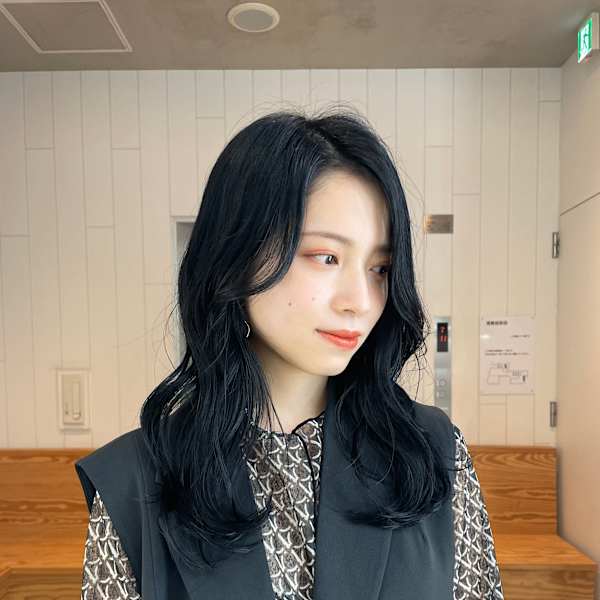 ブルーブラック/暗髪/ブルーカラー/韓国ヘア