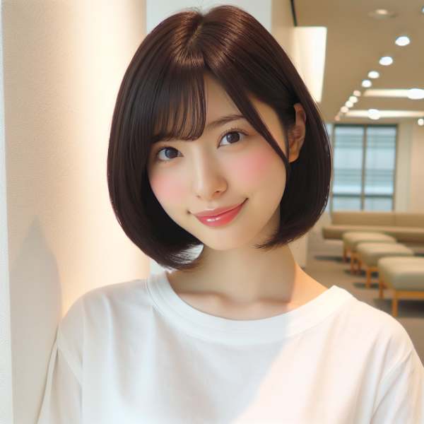 マッシュショート前髪長めハンサムショート黒髪ショート襟足短め|hairs BERRY 大橋店