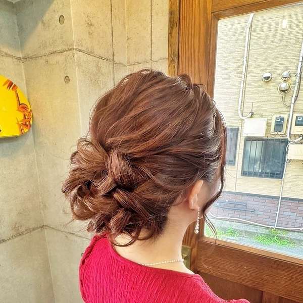 【ヘアセット】 シンプル綺麗めKawaii シニヨン ヘアア