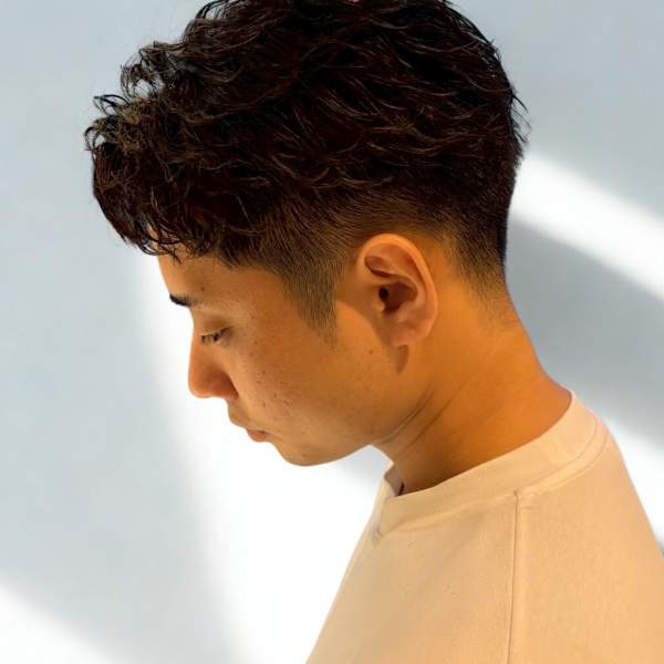 メンズツーブロックパーマツイストスパイラル眉毛カット