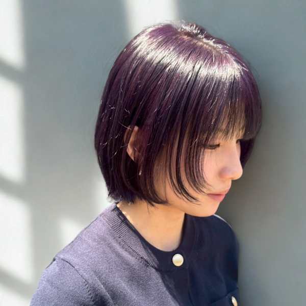 顔周りレイヤー/ラベンダーカラー/ボブ