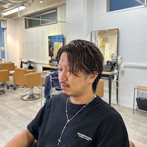 メンズ/メンズカット/マッシュ/センターパート/外国人風