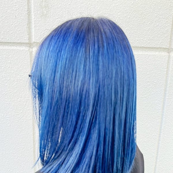 ブリーチオンカラー/ブルー/切りっぱなしBOB|beauty:beast 大名店