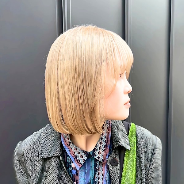 ミニボブ/切りっぱなしボブハイトーン|beauty:beast 大名店