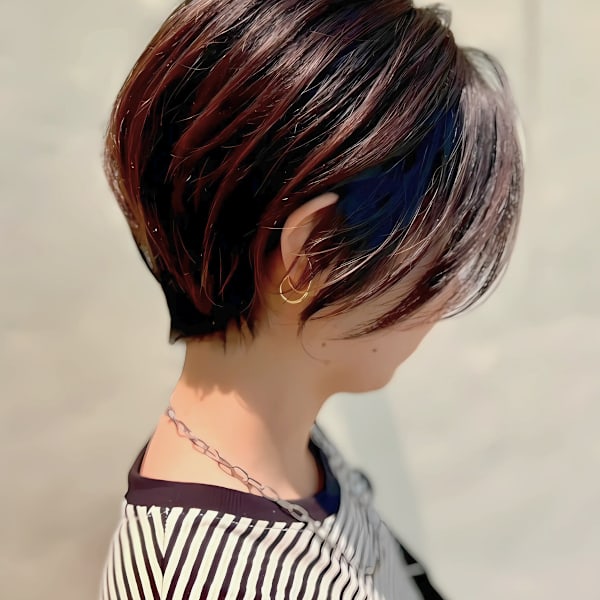 大人キレイ/丸みショートボブヘア/白髪ぼかし|beauty:beast 大名店