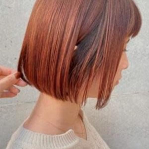 #オレンジカラー #切りっぱなしボブ