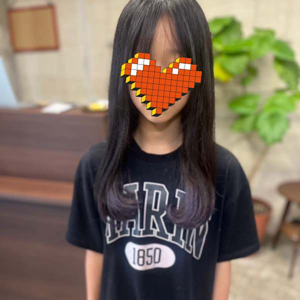 キッズ裾ブリーチオンカラー