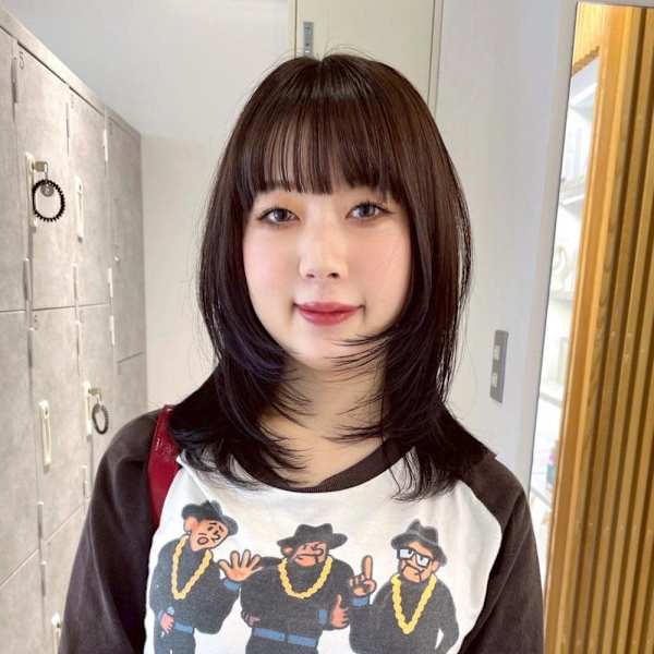 【rizu】透明感カラー/顔周りレイヤー/髪質改善カラー