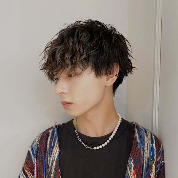 メンズ刈り上げショートマッシュ波巻きパーマ横浜|Neolive aim 横浜店