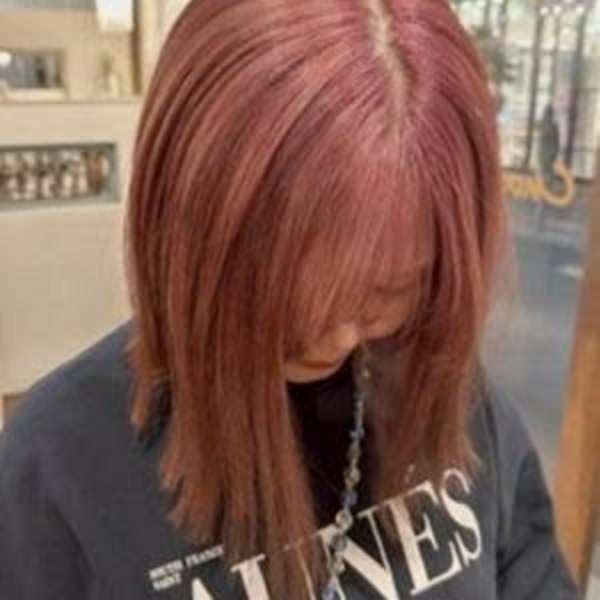 #切りっぱなしボブ #ピンクベージュ