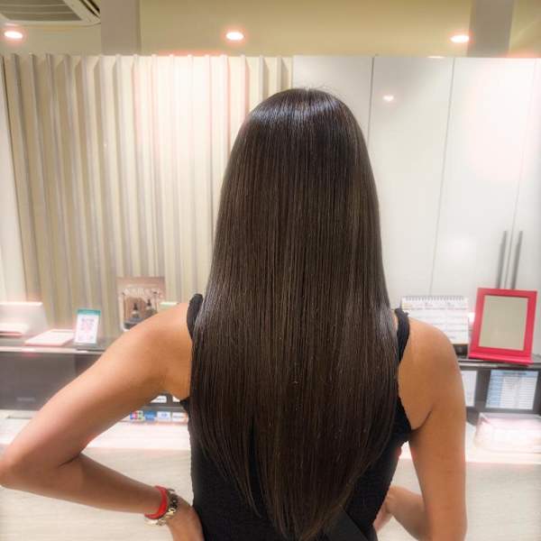 酸性縮毛矯正/ハイライト/ミルクティグレージュ