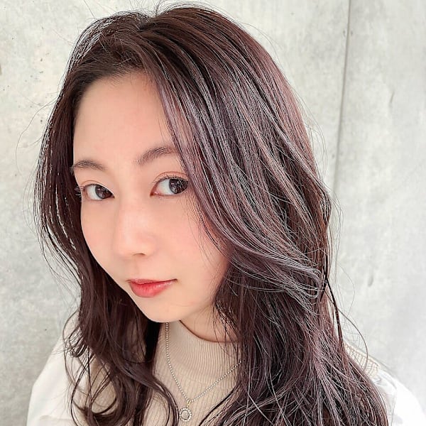 セミロング/ピンクベージュ/くびれヘア/天神大名/髪質改善|SiLO 大名2号店