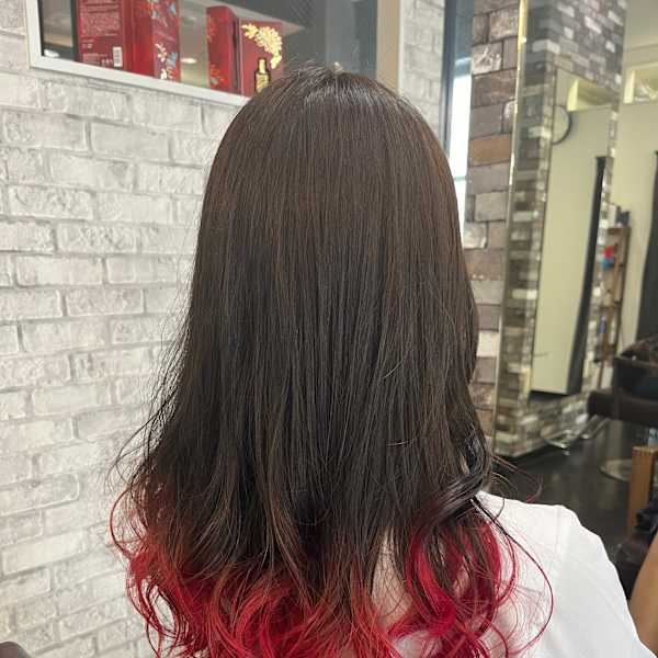 レッド×グレデーション×可愛い|HAIR MAKE ROSY 北18条店