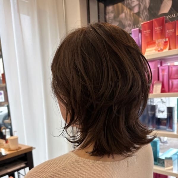 【青葉区】おとなくすみベージュ×レイヤースタイル|u'i by first北四番丁