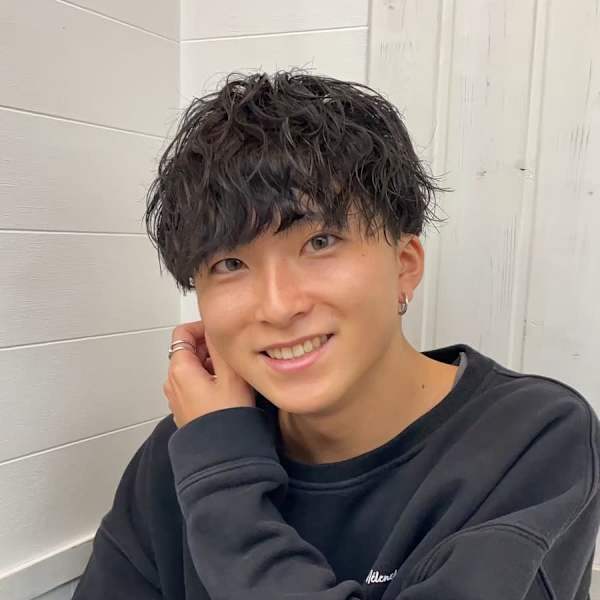 メンズカット爽やか波巻きパーマメンズパーママッシュ|newi 広島