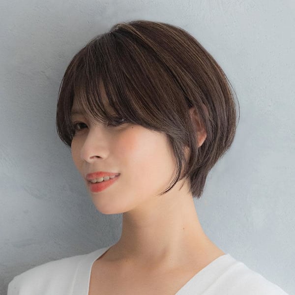 白髪ぼかしハイライト×ショート