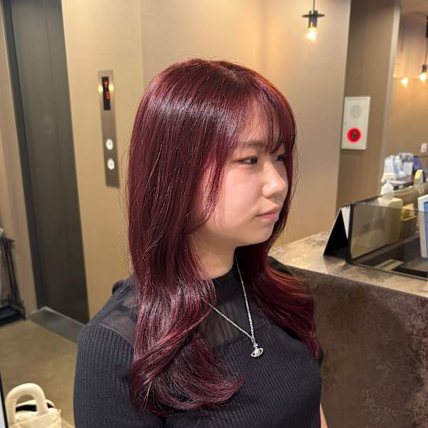 ブリーチなしダブルカラー/ワインレッド【ミワチカコ】