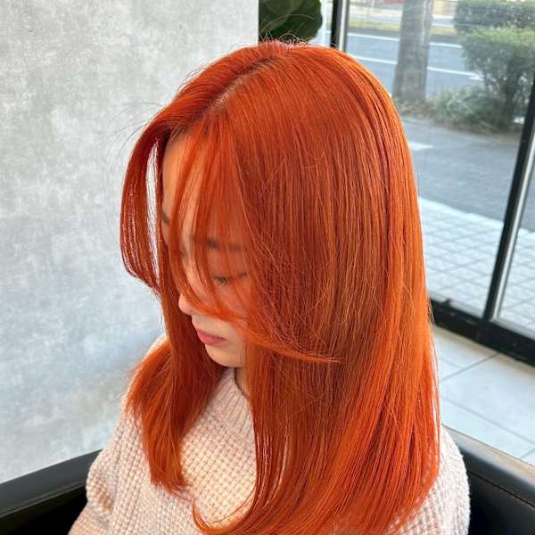 オレンジカラー【ケアブリーチ/ダブルカラー/髪質改善/高畑】