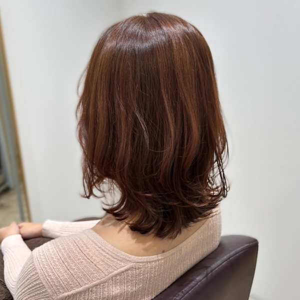 ウルフカット ブラウンベージュ 外ハネ ウルフレイヤー|LOUIMADNA栄