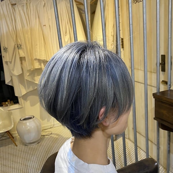 ブルー×シルバー×ショート【