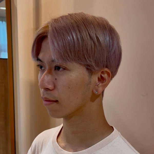 メンズハイトーンマッシュ