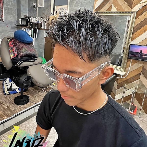 エッジの効いたアップバンクフェードカット|LAGUZ 茅ヶ崎 髪質改善 ヘアアレンジ