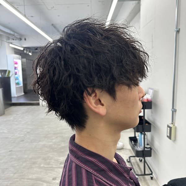 刈り上げない王道マッシュ＋ツイストスパイラルパーマ