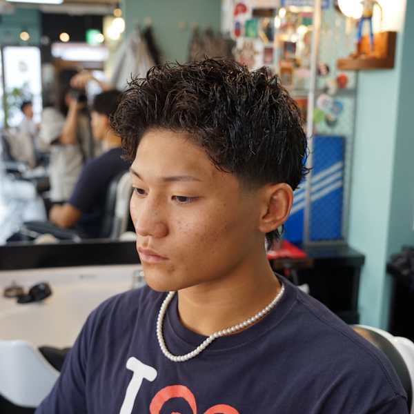 テーパーフェード×パーマスタイル