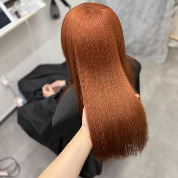 オレンジカラー/ハイトーン/ツヤ髪