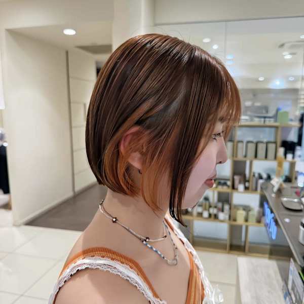 オレンジインナーカラー/インナーカラー/ハイトーン