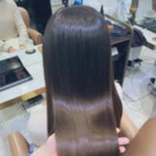 縮毛矯正ツヤツヤストレート髪質改善前髪なし前髪あり表参道|GRAND