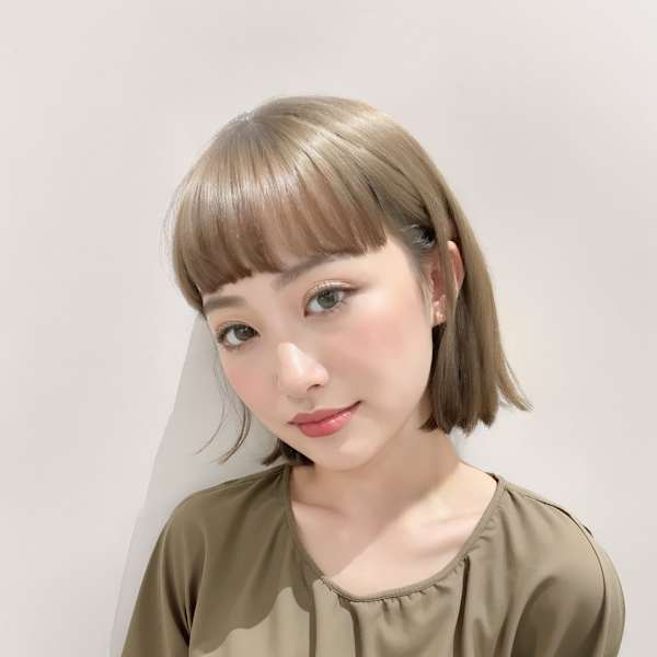 20代30代40代 黒髪透明感サイドバング大人ボブ#9