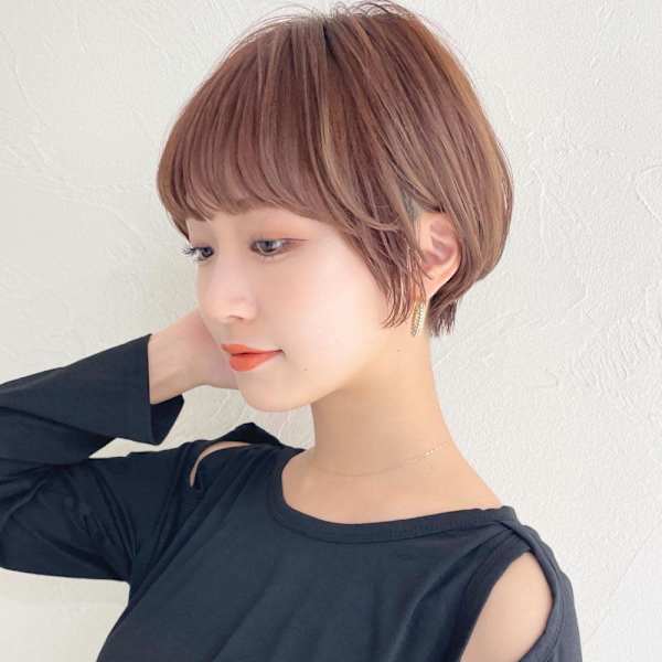 ショートボブ髪型30代40代50代前髪あり前髪無し面長丸顔