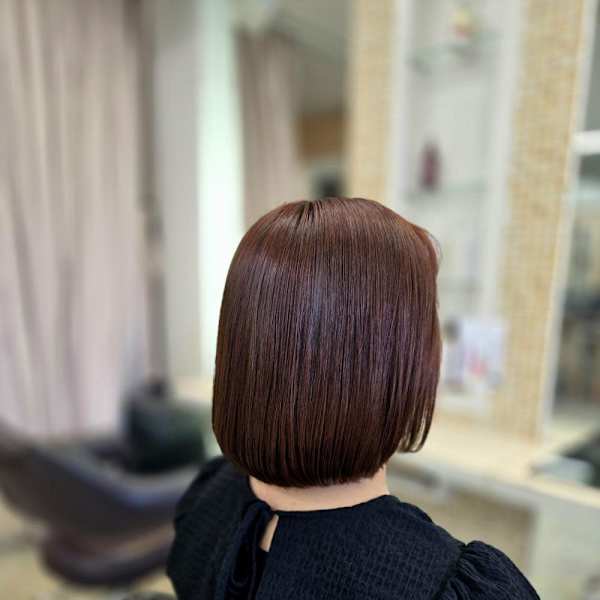 コーラルカラー×ボブ