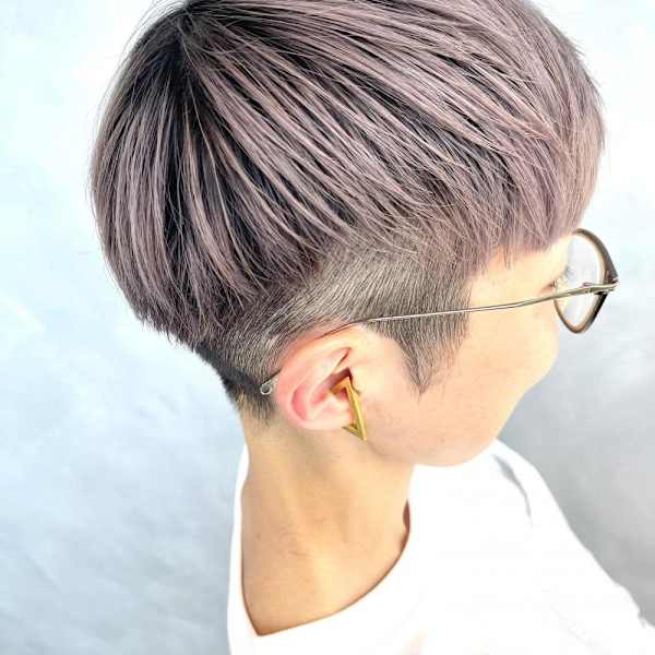 マッシュ/バレイヤージュ/ペールシルバー/ツーブロック