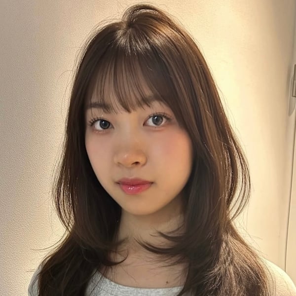 福井レイヤーカット顔まわり前髪カットオリーブグレージュ艶髪