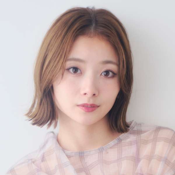 銀座外ハネ可愛い切りっぱなしボブ