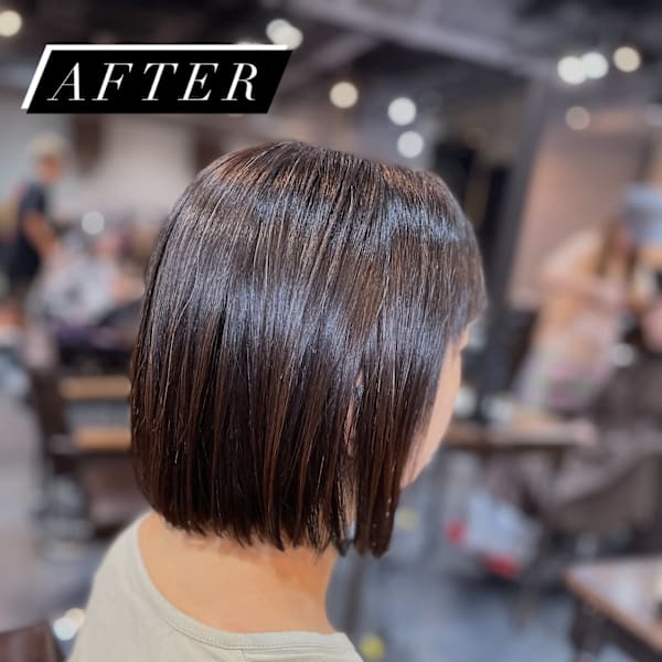 縮毛矯正をして肩上までスッキリ✨