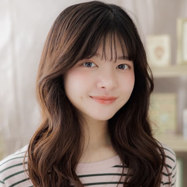 大人かわいい韓国風巻きガーリーロング　ココアブラウン