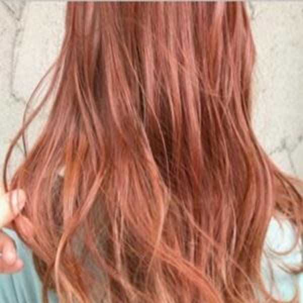 #オレンジヘアカラー　#ビタミンカラー
